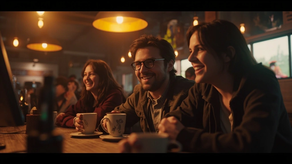 Readers gathered around a CRT screen playing an indie RPG in a warm, low-lit venue