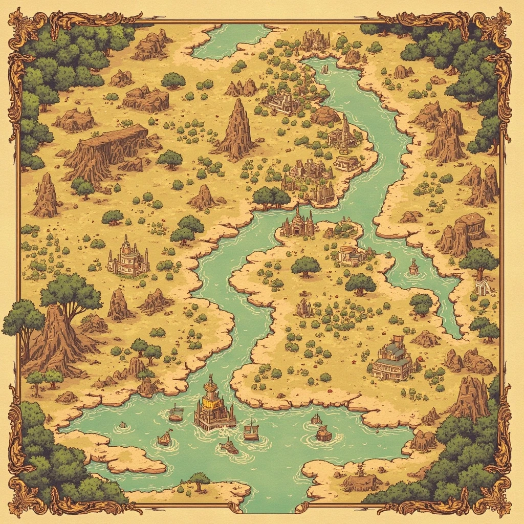Hub artwork for a retro JRPG classic